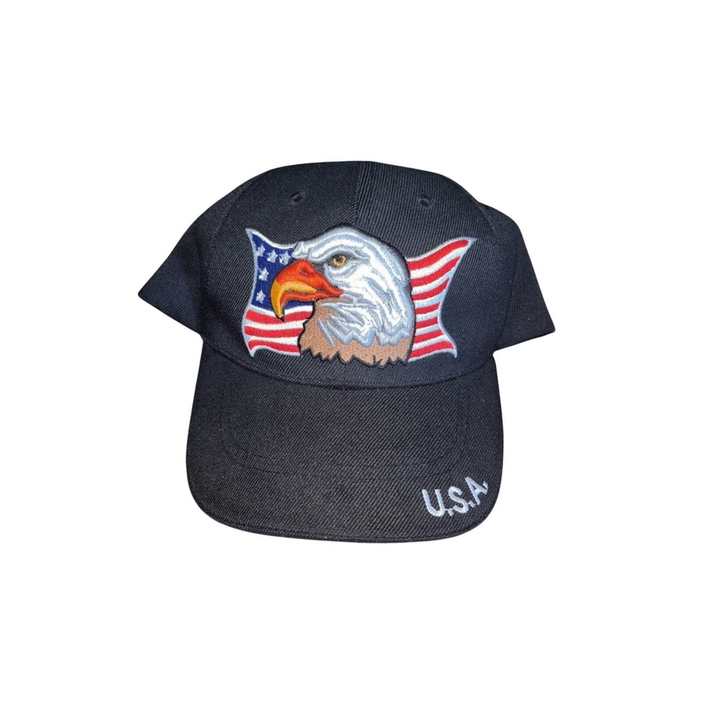 Sports Cap Mens Black USA Bald Eagle American Flag‎ Embroidered Baseball Hat
